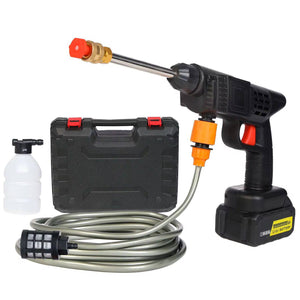 Nettoyeur Haute Pression sans Fil 60 Bar, 300W Nettoyeur Haute Pression à Batterie, Pistolet à Eau pour Lavage De Voiture avec Batteries, Tuyau 5m, Pulvérisateur de Mousse (20000mAh)