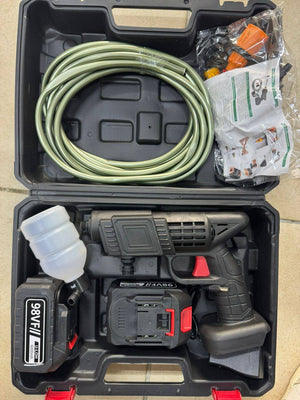 Nettoyeur Haute Pression sans Fil 60 Bar, 300W Nettoyeur Haute Pression à Batterie, Pistolet à Eau pour Lavage De Voiture avec Batteries, Tuyau 5m, Pulvérisateur de Mousse (20000mAh)