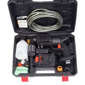 Nettoyeur Haute Pression sans Fil 60 Bar, 300W Nettoyeur Haute Pression à Batterie, Pistolet à Eau pour Lavage De Voiture avec Batteries, Tuyau 5m, Pulvérisateur de Mousse (20000mAh)